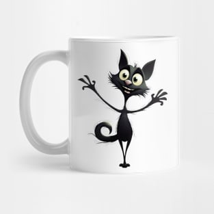 Skinny little cat saying hello Mug